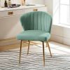 Velvet Upholstered Wingback Accent Side Chair w/ Gold Metal Legs