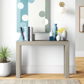 Solid Wooden Modern Accent Console Table / Sofa Table (Color: Beige Seashell)