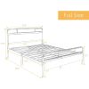 Industrial Metal Wood Platform Bed Frame with Headboard and Footboard