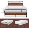 Industrial Metal Wood Platform Bed Frame with Headboard and Footboard