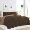 Taupe Brown Microfiber Reversible Comforter Set