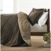 Taupe Brown Microfiber Reversible Comforter Set