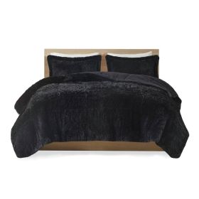 Soft Sherpa Faux Fur Comforter Set (Color: Black, size: Twin/Twin Xl)