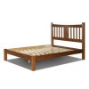 Farmhouse Style Solid Wood Platform Bed Frame with Headboard