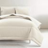 Soft Lightweight Reversible Quilted Comforter Set in White/Beige