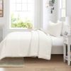 Soft Lightweight Reversible Quilted Comforter Set in White/Beige