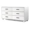 Modern Farmhouse Solid Wood 6 Drawer Double Dresser