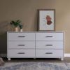 Modern Farmhouse Solid Wood 6 Drawer Double Dresser