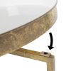 Gold Finish Metal Round Nightstand End Table with Removable Tray Top
