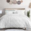 All Season Pleated Hypoallergenic Microfiber Reversible 3 Piece Comforter Set