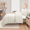 Soft Lightweight Puff Textured Comforter Set in Off White
