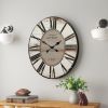 Oversized Distressed Paris Wood Wall Clock