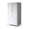 FarmHome Louvered Distressed Solid Pine Armoire