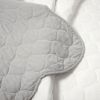 White Grey Scalloped Edge Reversible Thin Light Quilt Set