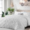 All Season Pleated Hypoallergenic Microfiber Reversible 3 Piece Comforter Set