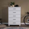 Modern Farmhouse Solid Wood 5 Drawer Bedroom Chest