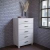 Modern Farmhouse Solid Wood 5 Drawer Bedroom Chest