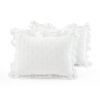 Lightweight White Ruffle Reversible Oversized 3 Piece Quilt Set