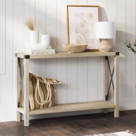 Industrial Farmhouse Entryway Table / Sofa Table Wood Finish (Color: White Oak)