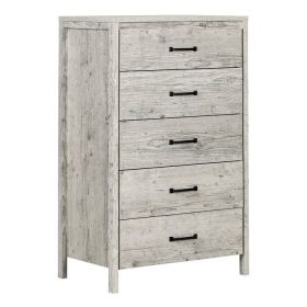 Modern 5 Drawer Storage Chest (Color: Washed Pine)