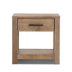 Farmhouse Rustic1-Drawer Nightstand Bedside Table (Color: Pine)