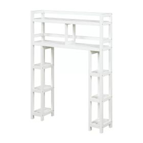 Solid Wood Over the Toilet Bathroom Storage Unit (Color: White)