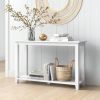 Modern Coastal Farmhouse Console Sofa Table in Wood Finish