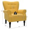 Retro Tufted Polyester Accent Chair with Stylish Espresso Wood Legs