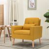 Linen Mid-Century Modern Living Room Accent Chair with Pillow
