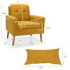 Linen Mid-Century Modern Living Room Accent Chair with Pillow