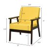 Retro Wide Accent Chair with Espresso Wood Frame