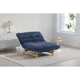 Bean Bag Chair For Adults ,Accent Armless Lazy Sofa, Casual Single Sofa, Corduroy Fabric, For Living Room And Bedroom , With Backrest, Single Sea (Option: Blue)