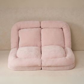 Convertible Fold-Out Double Sofa Bed,Pink (Option: Pink)