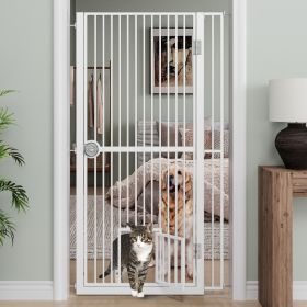 61  Extra Tall Cat Gate For Doorway , Adjustable Wide 34.3 -36.7  And Included 4.13  Extension Kits, Suitable For Doorways Or Kitchen, No Drillin (Option: White)