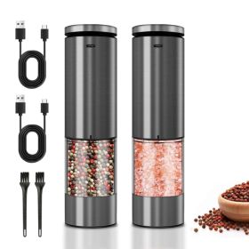 2 Sets Of Electric Salt And Pepper Grinders - Battery-powered, Adjustable For Grinding Fineness, Suitable For Home Kitchens, Made Of Durable Plas (Option: defaulttitle)