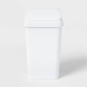 13 Gallon Swing Top Waste Basket, White Textured Plastic Kitchen Trash Can, Indoor Use (Option: White)