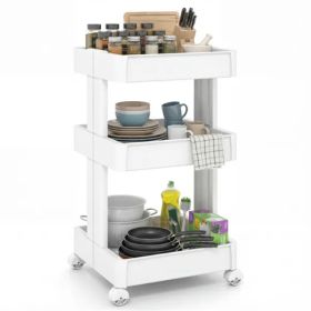 3 -Tier DIY Rolling Storage Cart,15.5 X 14.5 X 30 With Detachable Ventilated Trays For Kitchen & Bathroom (Option: defaulttitle)