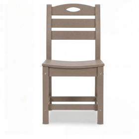 Set Of 2 HDPE Armless Outdoor Dining Chairs, All-Weather Patio Side Chairs For  Deck Porch  WW (Option: Ancient Oak)