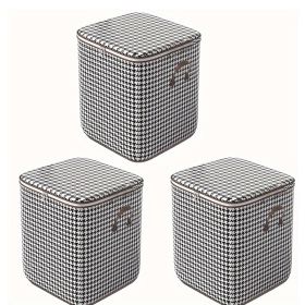 3pcs Set,100L,Stylish Foldable Zippered Storage Bags, Travel Organizer,Large Capacity, Portable, Moisture-Proof Non-Woven Fabric Solution, Hounds (Option: 3PCS)