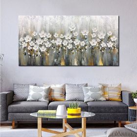 Abstract Hand Painted Floral Oil Painting (size: 40x80cm)