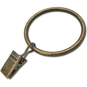 10 Pack Curtain Rings with Clips (Color: Gold, size: 35mm)