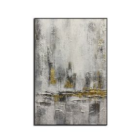Minimalist Abstract City Buildings Oil Painting on Canvas No Frame (size: 150x220cm)