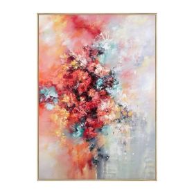 Modern Abstract Brilliant Red Floral Oil Painting On Canvas (size: 90x120cm)
