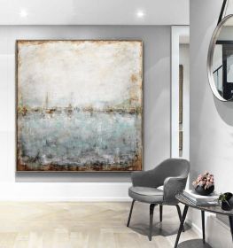 Abstract  Blue/Green Acrylic Painting on Canvas No Frame (size: 150x150cm)