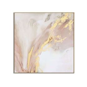 Modern Golden Abstract Oil Painting on Canvas No Frame (size: 120x120cm)