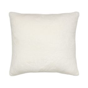 Mainstays Faux Rabbit Fur Decorative Pillow 18"x18" Square (Color: Vanilla Dream)
