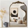 Ornate Baroque Vintage Gold Mirror - 19"X27" Arched Antique Brass Mirror with Full Metal Frame - Perfect for Entryway, Fireplace, Living Room, Hallway