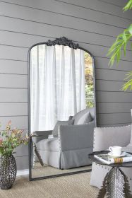 66" x 36" Full Length Mirror, Arched Mirror Hanging or Leaning Against Wall (Color: Black)