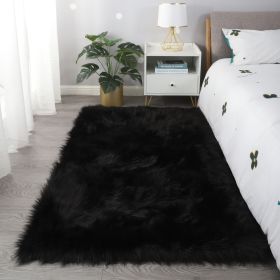 "Cozy Collection" Ultra Soft Fluffy Faux Fur Sheepskin Area Rug (Color: as Pic)