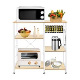 3-Tier Industrial Kitchen Baker's Rack (Color: White Oak)